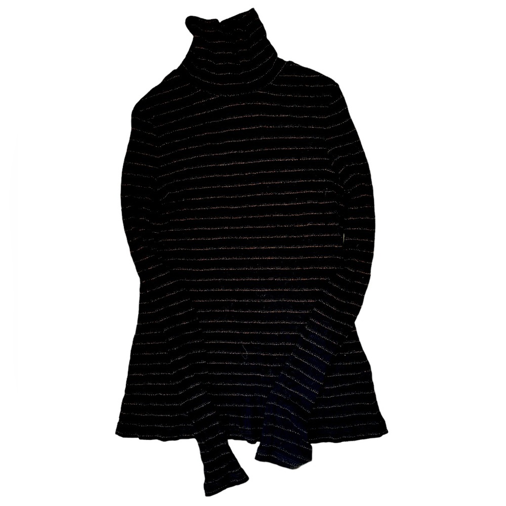 EUC All Saints Semi Sheer Shimmer Turtleneck Top